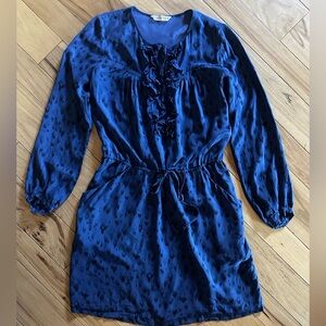 Rebecca Taylor Blue Cinch Waist Dress